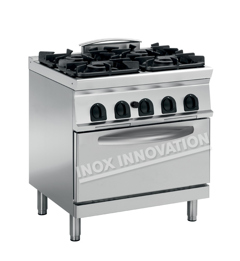 Cucina 4 fuochi Super con forno gas 800x900 linea 900 Prestige -  INOXINNOVATION