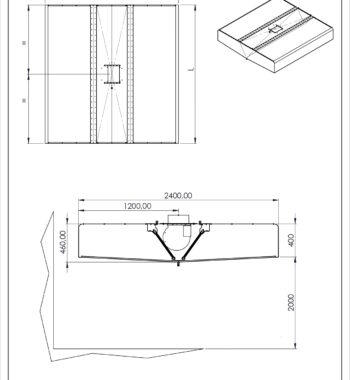 Scheda tecnica cappa cubica centrale profondità 2400 con motore