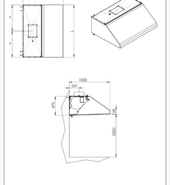 Scheda tecnica cappa vapor profondità 1000 con motore