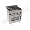 Cucina 4 fuochi con forno ventilato elettrico 700×600 linea 600