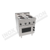 Cucina elettrica 4 piastre rotonde con forno elettrico ventilato 700×600 linea 600