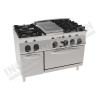 Cucina a gas 4 fuochi con piastra riscaldante e forno a gas 1050×700 linea 700 Compact