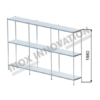 Scaffale lineare 3 moduli 3 ripiani – H 1980