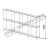 Scaffale lineare 4 moduli 3 ripiani – H 1980