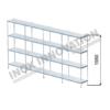 Scaffale lineare 4 moduli 4 ripiani – H 1980