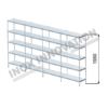 Scaffale lineare 4 moduli 5 ripiani – H 1980