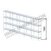 Scaffale lineare 5 moduli 4 ripiani – H 1980