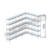 Scaffale angolo destro 3 + 2 moduli 5 ripiani – H 2250